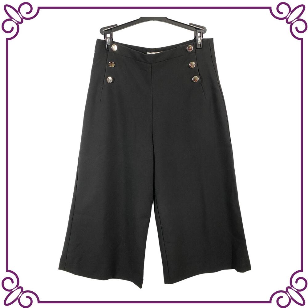 Papaya Black Sailor Capri Crop Pants Small